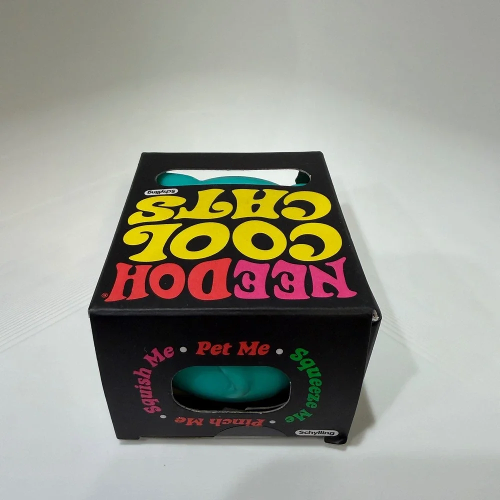 Schylling NeeDoh Cool Cats Teal Squishy Sensory Fidget Toy New